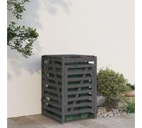 Runheo Boîte à poubelle grise en pin massif - 84 x 90 x 128,5 cm - Avec porte verrouillable et couvercle à charnière - Revêtement de poubelle résistant aux intempéries pour jardin, terrasse et