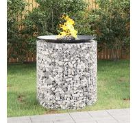 Runheo Brasero gabion Ø 100 cm en fer galvanisé, foyer robuste pour jardin et terrasse, panier métallique avec fil de 3,5 mm d'épaisseur, polyvalent à remplir avec des pierres