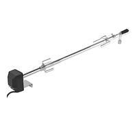 Runheo Broche à rôtir motorisée en Acier de 1200 mm pour Barbecue au Charbon gaz ou feu Ouvert, tournebroche électrique avec poignée bakélite, Cuisson Uniforme Viande Poulet légumes