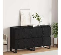 Runheo Buffet 2 pcs chêne Noir Meuble Rangement 60 x 35 x 70 cm bahut avec Portes pour Salon Salle à Manger Cuisine Couloir Design Moderne Pratique