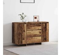 Runheo Buffet Bois Ancien en Bois d'ingénierie 120 x 41 x 75 cm avec tiroirs et Portes, Meuble de Rangement pour Salon, Salle à Manger, Cuisine, Couloir, Bureau, Design Contemporain