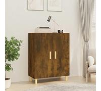 Runheo Buffet chêne fumé en Bois d'ingénierie 70x34x90 cm avec 2 Portes Grand Espace de Rangement Meuble Console pour Salon Salle à Manger décoration Fonctionnelle