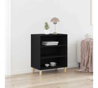 Runheo Buffet chêne Noir en Bois d'ingénierie 57 x 35 x 70 cm Meuble Rangement Salon Salle à Manger avec étagères Portes Pieds Coniques Design Moderne Minimaliste