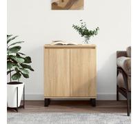 Runheo Buffet chêne Sonoma 60x35x70 cm Bois d'ingénierie avec Pieds Fer, Meuble Rangement Salon Salle à Manger, Armoire bahut Multifonction, Commode Console Stable et Design Contemporain