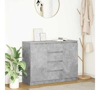 Runheo Buffet Gris béton Bois d'ingénierie 100,5x35x76 cm avec tiroirs, étagères et Portes pour Rangement Salon Salle à Manger Bureau, Meuble Multifonction Pratique et Robuste