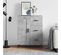 Runheo Buffet Gris béton Bois d'ingénierie 69,5x34x90 cm avec Rangement tiroir Porte, Meuble Console Salon Salle à Manger, Armoire vaisselier Multifonction pour Bureau Couloir décoration
