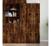 Runheo Buffet Haut chêne fumé Bois d'ingénierie 30x42,5x185 cm Meuble Rangement avec étagère Porte tiroir pour Salon Salle à Manger Cuisine entrée Couloir Bureau