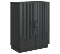 Runheo Buffet Noir en Bois d'ingénierie 66 x 34,5 x 87 cm avec 2 Portes, Meuble de Rangement Polyvalent pour Salon Salle à Manger Cuisine, Armoire bahut Console avec tiroirs et étagères
