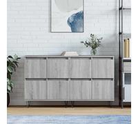 Runheo Buffets 2 pcs en Bois d'ingénierie Sonoma Gris avec Grand Rangement, Meuble Buffet Contemporain pour Salon Salle à Manger Bureau, Commode Console avec tiroirs et étagères Pratiques
