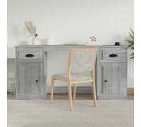Runheo Bureau avec Armoire en Bois d'ingénierie Couleur Sonoma Gris pour Espace de Travail Ergonomique avec Rangement Grand Volume, Adaptable Assis-Debout, idéal pour Ordinateur PC, Gaming