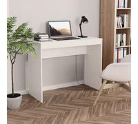Runheo Bureau Blanc Compact 90x40x72 cm en Bois d'ingénierie pour étude Travail Ordinateur Portable Poste Informatique Chambre étudiant