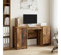 Runheo Bureau Bois Ancien 142,5 x 50 x 75 cm avec rangements pour Poste de Travail Ordinateur Portable Bureau étudiant Meuble Ergonomique Utilisation intérieur