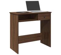 Runheo Bureau chêne Marron 80x40x75 cm en Bois d'ingénierie pour Poste Informatique, étude, Gaming, Chambre étudiant, Ergonomique, Pliable, roulettes, rangements, Angle réglable Assis Debout
