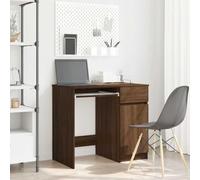 Runheo Bureau chêne Marron 86x49x76 cm Bois d'ingénierie avec Porte tiroir étagère Meuble de Travail Etude Ordinateur pc Portable Gamer Chambre étudiant Ergonomique à Angle Pliable réglable Assis