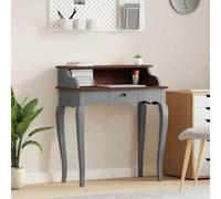 Runheo Bureau d'écriture en Bois d'acajou Massif 80x40x92 cm Style Vintage Robuste Meuble de Travail avec tiroirs et Rangement idéal pour étude, Chambre ou Bureau Professionnel