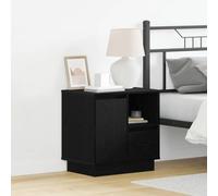 Runheo Cabinet de Chevet 2 pcs en Bois d'ingénierie chêne Noir 50 x 34,5 x 50 cm avec 2 tiroirs, étagères et éclairage LED USB pour Chambre Salon dortoir Adulte Enfant Moderne