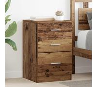 Runheo Cabinet de Chevet Bois Ancien 40 x 40 x 63 cm Bois d'ingénierie avec 3 tiroirs Rangement Pratique pour Chambre Salon dortoir Style Vintage Moderne scandinave Industriel