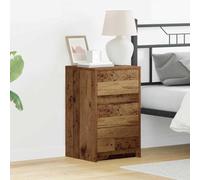 Runheo Cabinet de Chevet Bois Ancien en Bois d'ingénierie 38 x 34 x 61 cm avec 3 tiroirs Design Moderne pour Chambre Salon Rangement Fonctionnel Meuble Commode