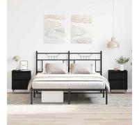 Runheo Cabinet de Chevet chêne Noir 40 x 35 x 50 cm avec 2 tiroirs Rangement, Meuble Table appoint, Bout canapé, Commode, étagère pour Chambre, Salon, dortoir, Style Moderne Industriel scandinave