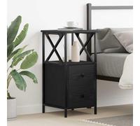 Runheo Cabinet de Chevet chêne Noir avec tiroir 34 x 35,5 x 70 cm Table appoint Rangement Moderne Chambre Adulte Enfant Salon Meuble Commode étagère Niche