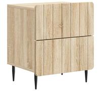 Runheo Cabinet de Chevet chêne Sonoma 43 x 34,5 x 49,5 cm Bois d'ingénierie avec 2 tiroirs Rangement Pratique pour Chambre Salon Bureau Meuble Commode Moderne