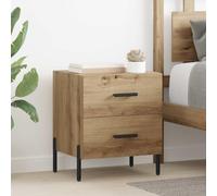 Runheo Cabinet de Chevet en Bois d'ingénierie chêne Artisanal 40 x 35 x 47,5 cm 2 pcs avec tiroirs Rangement Commode Design Moderne pour Chambre Salon dortoir Adulte