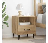 Runheo Cabinet de Chevet en Bois d'ingénierie chêne Artisanal 40 x 35 x 47,5 cm avec tiroir et étagère, Meuble de Rangement Multifonctions pour Chambre, Salon