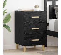 Runheo Cabinet de Chevet en Bois d'ingénierie chêne Noir 40 x 40,5 x 66 cm avec Rangement tiroir Commode pour Chambre Salon Bureau Design Moderne scandinave Industriel Vintage