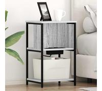 Runheo Cabinet de Chevet Gris Sonoma Bois d'ingénierie 38 x 31 x 61 cm Commode avec Rangement tiroir et étagère pour Chambre Salon lit, Meuble Industriel scandinave Moderne