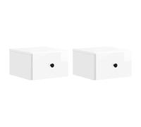 Runheo Cabinet de Chevet Mural Blanc Brillant en Bois d'ingénierie 34,5 x 33 x 20 cm, 2 tiroirs, Rangement Suspendu pour Chambre, Salon, dortoir, Meuble Commode Moderne et Pratique