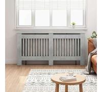 Runheo Cache-Radiateur Gris béton en Bois d'ingénierie 172 x 19 x 81,5 cm avec étagère intégrée, Design Moderne pour intérieur Chauffage Efficace et Rangement Pratique
