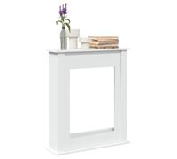 Runheo Cadre de cheminée Blanc 75x20x87,5 cm en Bois d'ingénierie pour Foyer électrique décoration Murale avec étagère Pratique, Support de Rangement et Protection de Salon Maison Jardin