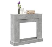 Runheo Cadre de cheminée Gris béton 100x30x87,5 cm en Bois d'ingénierie pour Foyer électrique avec étagère, Support et Protection Murale pour Salon Maison Jardin