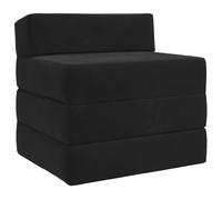 Runheo Canapé-lit Pliable Noir en Velours 200 x 70 x 10 cm Convertible 2-en-1 canapé et Matelas pour Salon Chambre Studio séjour modulable déhoussable et Pratique