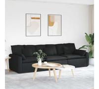 Runheo Canapé modulaire avec coussin, noir, 324 x 105 x 64 cm, canapé 3 pièces avec rembourrage, assise et accoudoirs confortables, idéal pour le salon, le salon et l'extension de coin rembourré