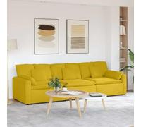Runheo Canapé modulaire jaune avec coussin en velours, coin rembourré avec accoudoirs, assise et éléments de connexion, extensible comme canapé d'appoint, canapé pour salon