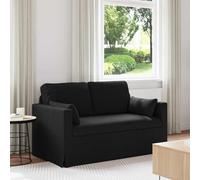 Runheo Canapé Noir en Tissu 139 x 78 x 80 cm modulable Convertible déhoussable pour Salon séjour Chambre Bureau Design scandinave Moderne avec Cadre métal Robuste
