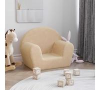 Runheo Canapé pour enfant crème en peluche douce 57 x 34 x 45 cm avec housse amovible et rembourrage en mousse, facile à nettoyer et sans danger pour la chambre d'enfant