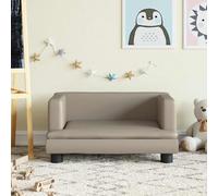 Runheo Canapé pour enfant en cuir synthétique marron cappuccino 60 x 40 x 30 cm avec cadre en pin massif Meuble de chambre d'enfant stable pour 3 à 6 ans Peu encombrant et robuste