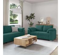 Runheo Canapé Tissu Vert foncé 2 pièces 219 x 80 x 82 cm Sofa Convertible modulable scandinave Confortable pour Salon séjour Chambre Bureau