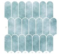 Runheo Carreau en Plume Vert 20 pcs 30 x 30 cm Polyuréthane Pet Autocollants décoratifs pour Salle de Bain Cuisine Personnalisation intérieurs Modernes