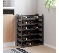 Runheo Casier à vin pour 36 bouteilles en polypropylène anthracite, empilable et peu encombrant, porte-vin modulaire pour cuisine, salle à manger, cave et salon, rangement stable