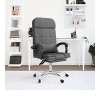 Runheo Chaise de bureau ergonomique avec fonction massage, réglable en hauteur, tissu gris foncé, avec roulettes, accoudoir et dossier pour le bureau à domicile, le bureau et le jeu