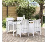 Runheo Chaise de Jardin Blanche en polypropylène 53 x 49 x 85 cm 4 pièces avec accoudoir Dossier Ergonomique empilable pour terrasse Balcon extérieur Piscine Confort Relaxation