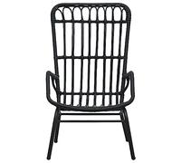 Runheo Chaise de Jardin en résine tressée Noire Cadre Acier Robuste 75x53,5x90 cm Design empilable Dossier Ergonomique pour terrasse Balcon Patio extérieur Confortable