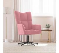 Runheo Chaise de Relaxation Rose Velours avec Dossier rembourré Fauteuil pivotant à 360 degrés pour Salon Bureau Chambre Confort Optimal Design élégant