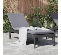 Runheo Chaise Longue Bain Soleil avec Coussin Anthracite 186x60x29 cm en polypropylène PP léger Robuste Dossier inclinable 4 Positions, Fauteuil Relax Pliable pour Jardin terrasse Piscine extérieur