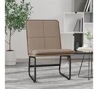 Runheo Chaise Longue Cappuccino en Similicuir 54x75x76 cm avec Dossier incliné et Cadre métal Stable pour Salon Bureau Chambre détente Confort rembourré Pied antidérapant