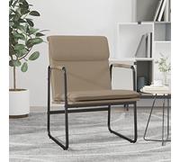Runheo Chaise Longue en Similicuir Cappuccino 55x64x80 cm avec Dossier inclinable et accoudoir, Cadre métal Robuste, Coussin rembourré pour Salon, Bureau ou Coin Lecture Relax