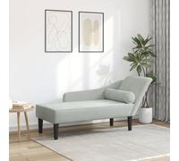 Runheo Chaise longue en velours gris clair avec coussin, 141 x 55,5 x 66,5 cm, rembourrée, ergonomique, avec dossier et accoudoirs, pour salon, chambre à coucher, bureau, chaise longue relaxante et